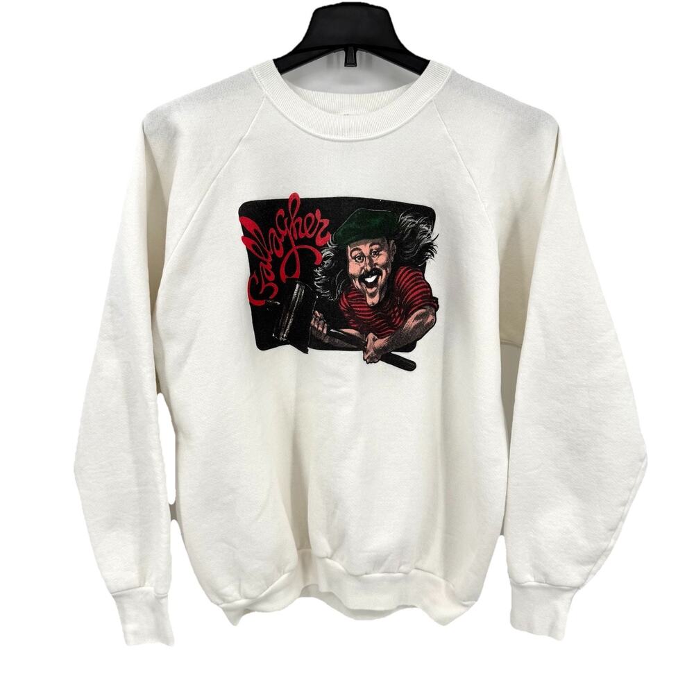 Fruit Of The Loom XL Gallagher Comedian Graphic Print Sweatshirt USA 90s Vintage